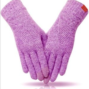 WOOL GLOVES PURPLE SIZE LARGE